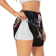 thumbnail image 3 of Lsque American Bald Eagle Warrior Printed Women's Running Shorts with Liner Pockets,Elastic Quick Dry Workout Athletic Gym Yoga Shorts,Womens High Waist Shorts-XX-Large, 3 of 9