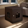 thumbnail image 2 of Pefilos 21" Indoor Cat Houses Furniture, Hidden Cat Litter Boxes Enclosure, Multipurpose Cat Shelter, Brown, 2 of 7