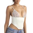 thumbnail image 2 of VISgogo, camisolas salvajes a la moda para mujer, camisetas sin mangas de corte bajo con retazos de encaje, camisetas sin mangas con dobladillo Irregular de verano, chalecos sin espalda VISgogo moda, 2 of 9
