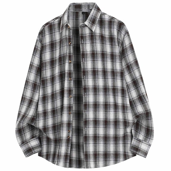 Tsivenald Mens Plaid Flannel Shirt Relaxed Fit Long Sleeve Button Down Shirt with Chest Pocket for Fall Winter Casual Wear