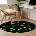 thumbnail image 5 of St. Patrick's Day Round Area Rugs Collection 3', Green Shamrock Gold Coin Minimalist Black Non Slip Indoor Circular Throw Runner Rug Floor Mat Carpet for Living Room Dining Table Bedroom Nursery, 5 of 9