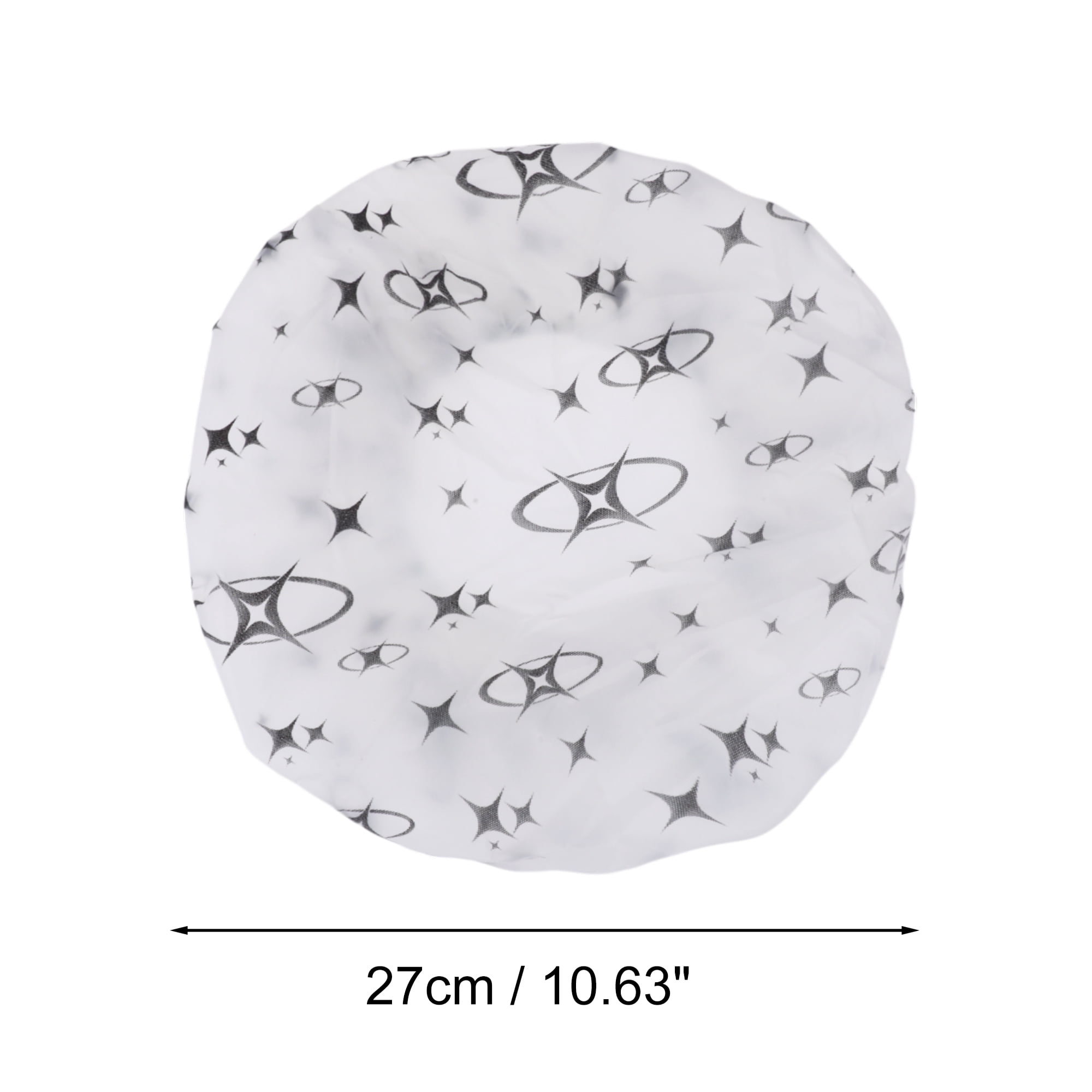Unique Bargains Fish Single Layer Shower Cap 5 Pcs Black, White