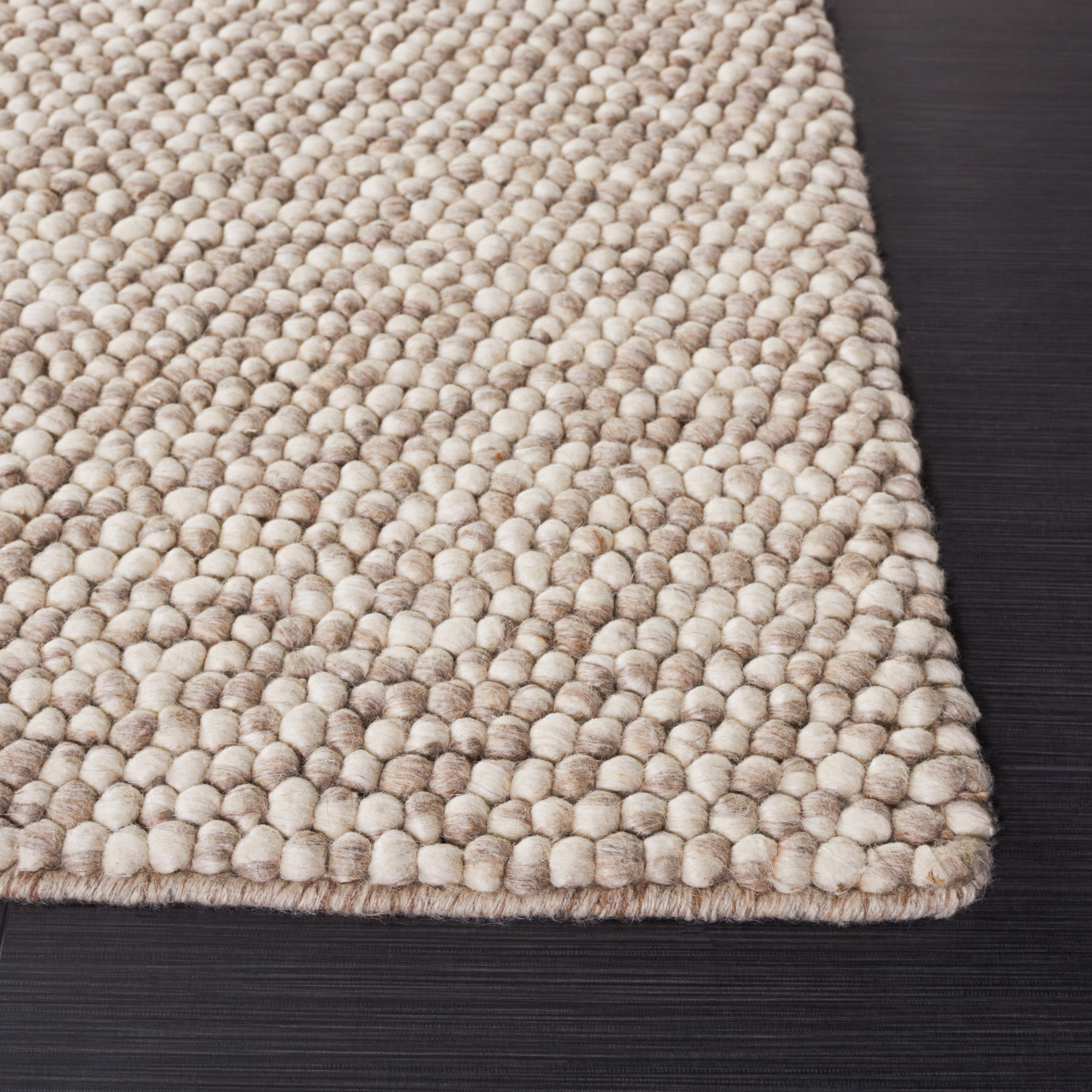 SAFAVIEH Natura Feride Geometric Area Rug, Beige, 12' x 12' Square - X-Large - Scandinavian Design, Beige, Handmade Wool Blend, Ideal for Living Room, Bedroom, Dining Space