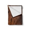 thumbnail image 2 of Industrial Soft Flannel Fleece Blanket, Wide Angle View of Old Wall Abandoned Brick Factory Building Development in Science, Cozy Plush for Indoor and Outdoor Use, 50" x 70", Orange, by Ambesonne, 2 of 5