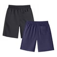 thumbnail image 5 of HILEELANG 5-15T Boys 2-Pack Quick Dry Athletic Sweat Shorts, Elastic Waist Active Shorts with Zipper Pockets for Kids Youth, 5 of 10