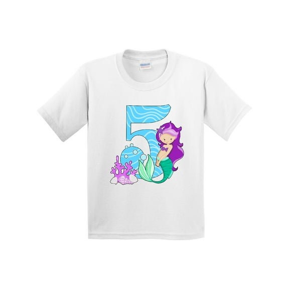 Inktastic Fifth Birthday Mermaid Youth T-Shirt