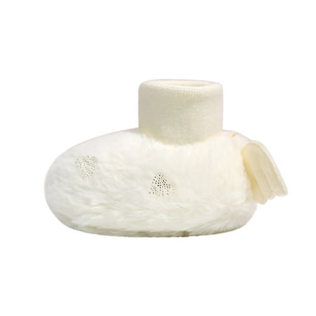 

Winter Children Baby Toddler Shoes Boys And Girls Floor Socks Shoes Solid Color Short Plush Warm Comfortable Cute Wing