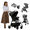 Gray, variant on Baby Stroller Lightweight Travel Baby Pram with Cup Holder and Mosquito Net 0-36 Months,Support One-Touch Folding,Unisex,BLACK