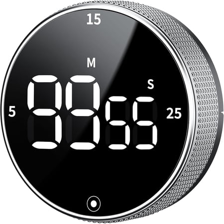 GJX Digital Kitchen Timer with Magnetic - Visual Timer with Large Led Display Pomodoro Classroom Timers with 3-Preset Times Volume Adjustable Countdown & Count Up Timers for Cooking
