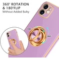 thumbnail image 3 of iPhone 11 Case, iPhone 11 Phone Case Electroplated iPhone 11 Case with 360° Ring Holder Kickstand Soft TPU Car Mount Supported Shockproof Protective Plating iPhone 11 Case Cover, Purple, 3 of 16