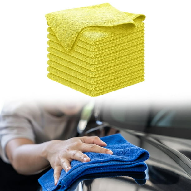 10 paños de limpieza de microfibra, paño de cocina, paño lavable para limpiar ventanas, para cocina, menaje, hogar, lavar platos, coche. Amarillo
