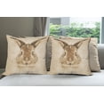 thumbnail image 6 of Ambesonne Vintage Throw Pillow Cover 4 Pack, Dots Bunny Geometric, 20", Pale Brown, 6 of 7