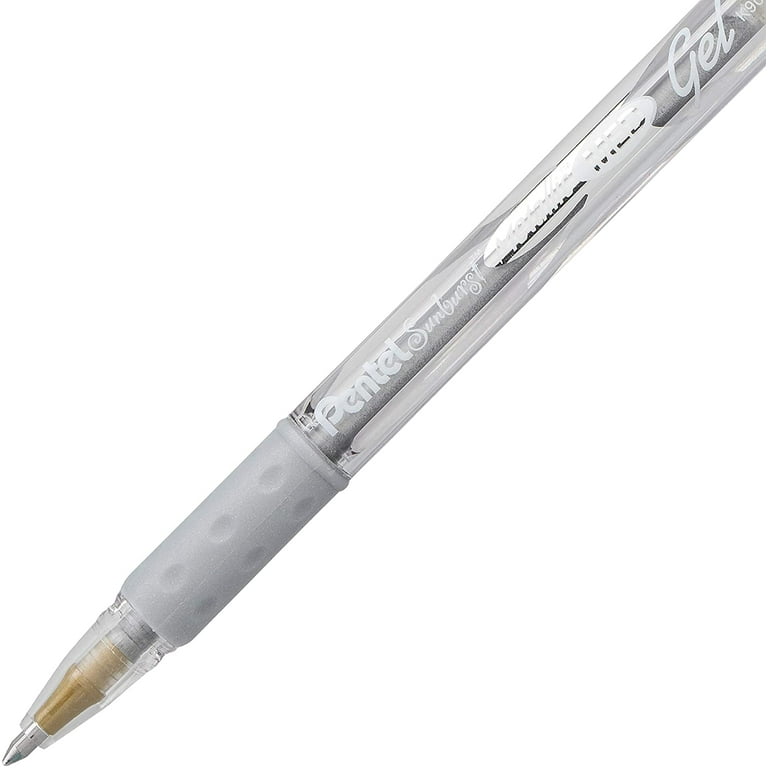 Pentel Arts Pentel Sunburst Metallic Color Permanent Gel Pens - Medium Pen Point - 0.8 mm Pen Point Size - Refillable - Gold, Silver Gel-based Ink - 2 / Pack Pentel Arts Pentel Sunburst Metallic Color Permanent Gel Pens - Medium Pen Point - 0.8 mm Pen Point Size - Refillable - Gold, Silver Gel-based Ink - 2 / Pack