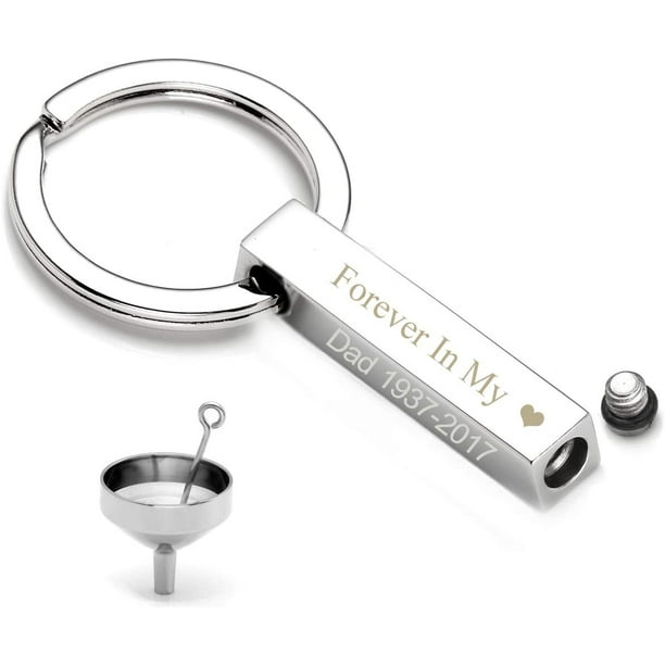 JOVIVI Personalized Custom Bar Urn Keychain Cremation Jewelry
