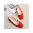 thumbnail image 4 of Fangasis Women's Walking Shoe Fashion Casual Shoes Comfort Flats Party Lightweight Ballet Flat Red 4.5, 4 of 5