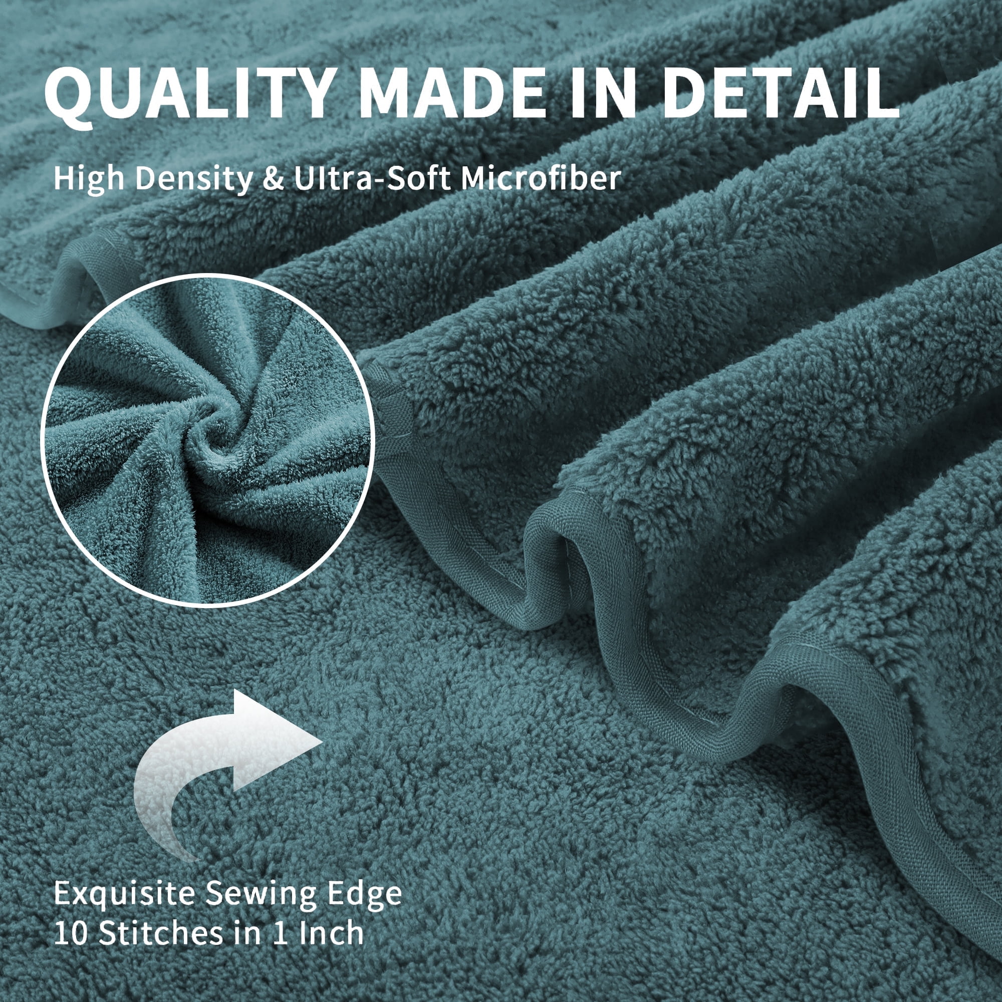 Beartech 6 Pack Bath Towel Set,Microfiber Towel Set,2 Bath Sheet,2 Hand Towel,2 Washcloth,Ultra Soft & Quickly Dry Bathroom Towel Set,Plush Highly Absorbent Shower Towel For Hotel Spa-Lichen