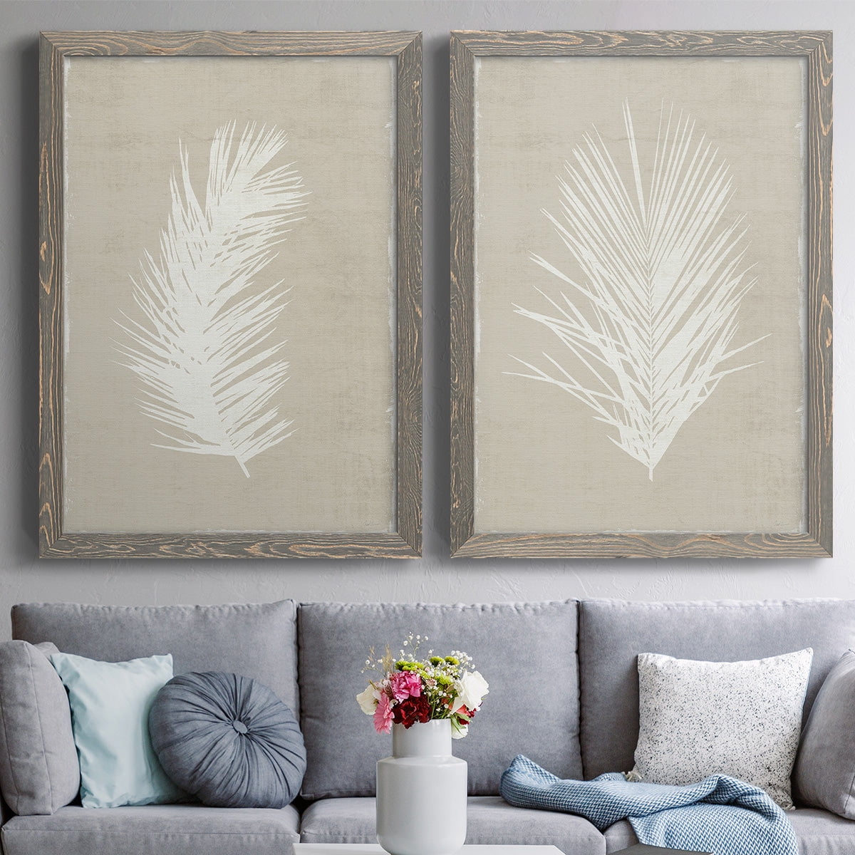 Palm Oasis I - Premium Framed Canvas 2 Piece Set - Ready to Hang