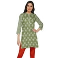 thumbnail image 1 of Moomaya Robes Tuniques Courtes en Poly-Crêpe pour Femmes Kurti Imprimé Mini Tenue d'Été, 1 of 5