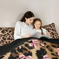 thumbnail image 5 of jejeloiu Wild Leopard Cheetah Bedding Comforter Set,Cute Bow Knot Twin Comforter Sets,Pink Brown Bedding Set For Girl,Breathable Home Decor Reversible,2-Piece, 5 of 8