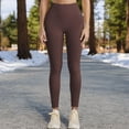 thumbnail image 3 of High Waist Ribbed Leggings with Seamless Fit - Small, Coffee, 3 of 5