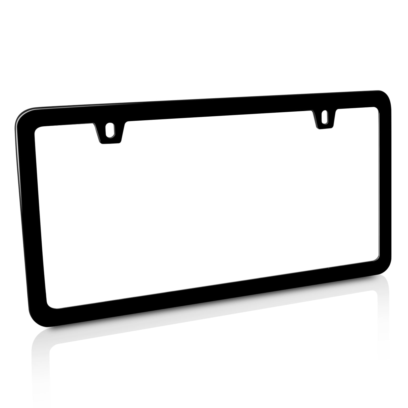 Black Metal Slim Style License Plate Frame with 2 Holes