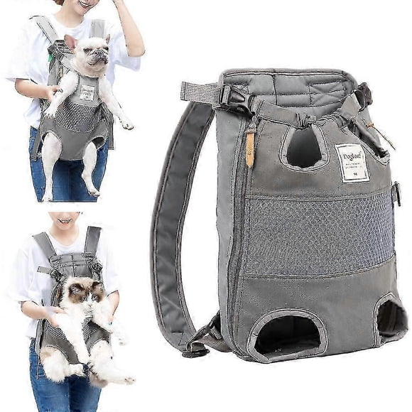 Pet Carrier Backpack, Adjustable Pet Front Backpack Safety Travel Bag, Legs Out, Easy-fit For Traveling Hiking Camping