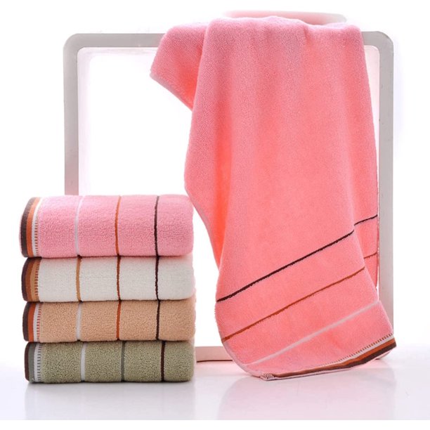 100 Cotton Hand Towels Bath Towels Set (4 Packs, 35x 75CM) Multi