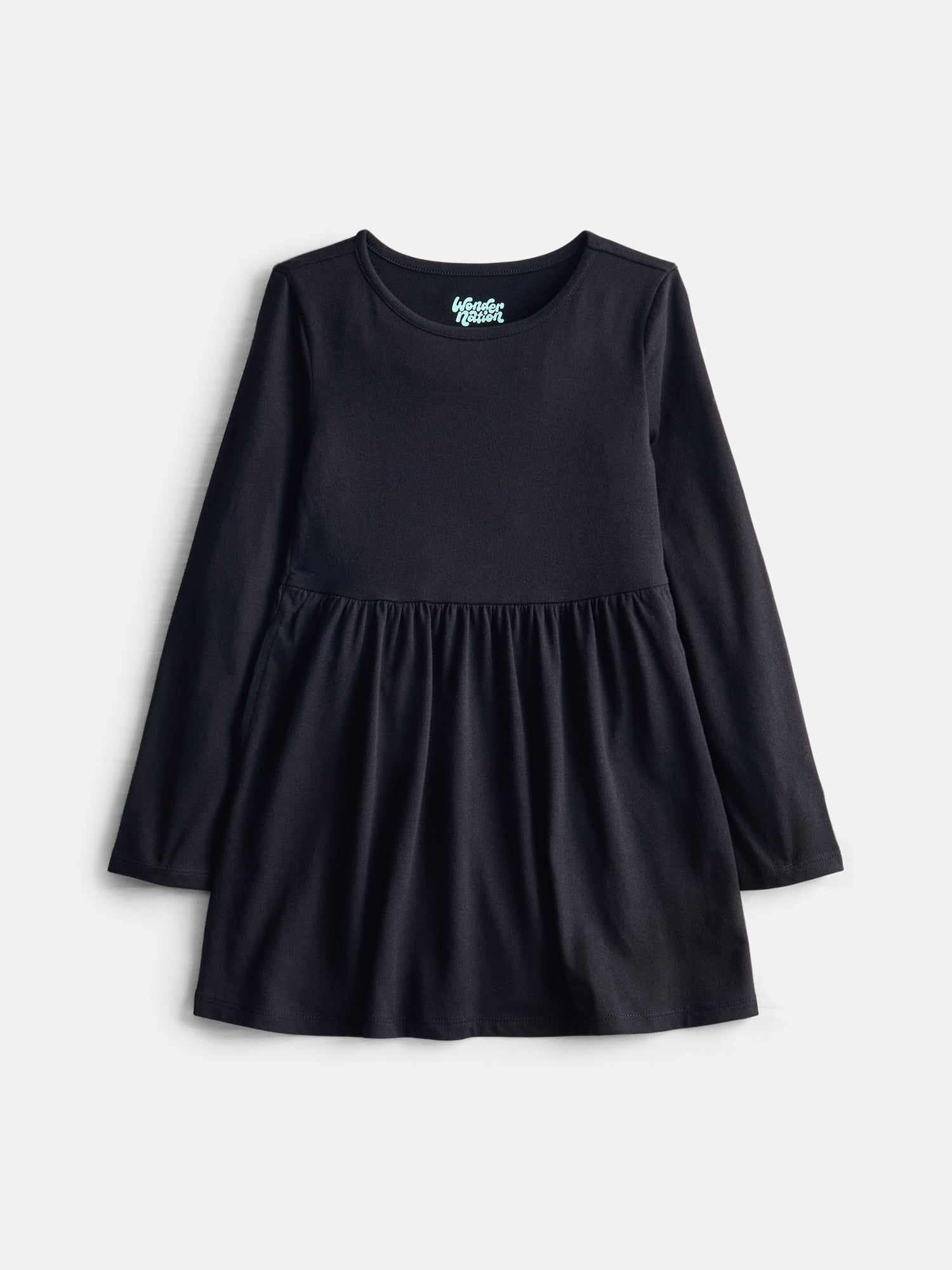 Wonder Nation Girls Long Sleeve Dress, 2 Pack, Sizes 4-18 & Plus