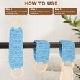thumbnail image 4 of Uxcell 3Pcs Handmade Crochet Towel Holder, 10"x2.4" Hanging Kitchen Towel Ring, 4 of 6