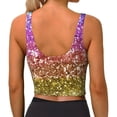 thumbnail image 3 of Lsque Glitter Rainbow Printed Women'S Sports Bra, Compression, Moisture Wicking, High-Impact Sports Bra For Women,Supportive sports bra-XX-Large, 3 of 9