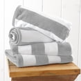 thumbnail image 2 of 100% Cotton Cabana Striped Beach & Pool Towels (4 Pack - 30" x 60", Light Grey), 2 of 6