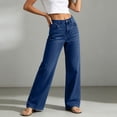 thumbnail image 5 of Women's Jeans High Rise Straight Leg Denim Pants with Pockets Casual Loose Trousers for Work and Daily Wear, 5 of 7