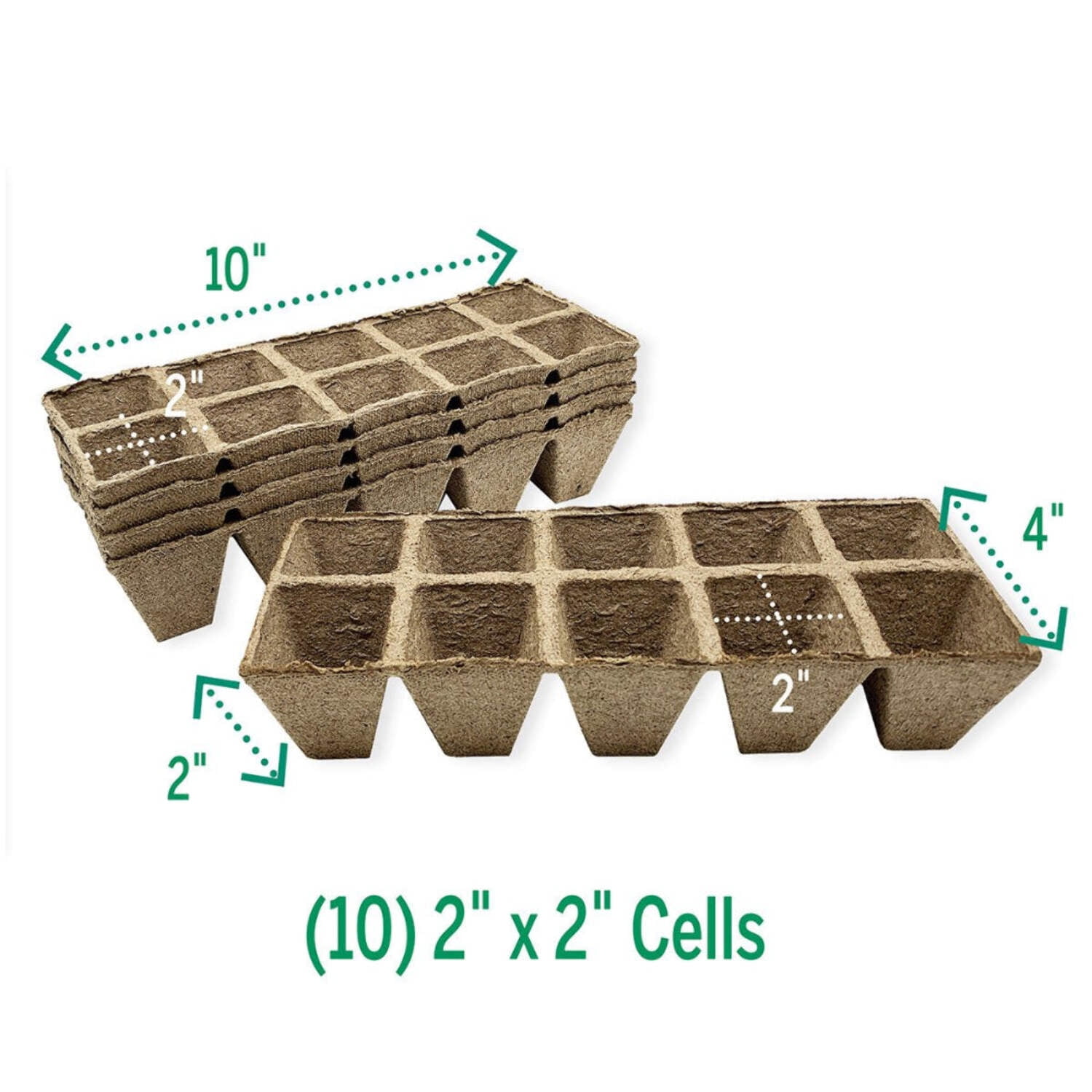 Jiffy Organic Seed Starting 10 Biodegradable Peat Strips (50 Strips - 500 Pot Cells)