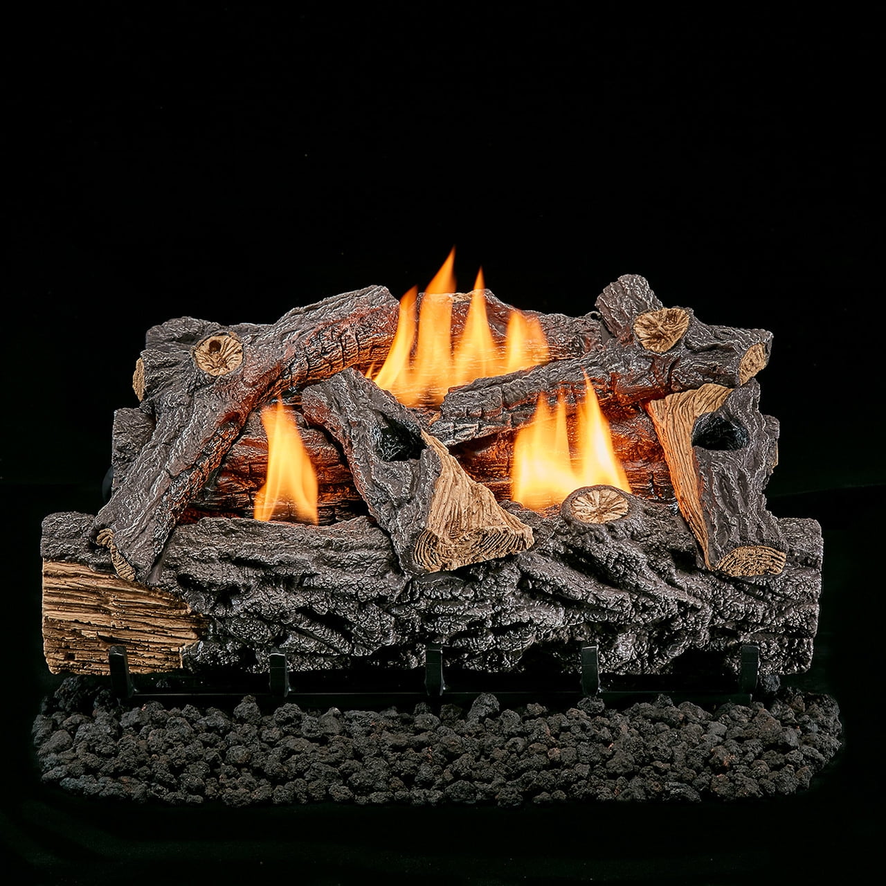 Lost River Ventless Dual Fuel Gas Log Set 24in. Traditional Oak