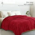 thumbnail image 4 of Exclusivo Mezcla Twin Size Flannel Fleece Blanket, Super Soft Velvet Plush Bed Blanket, 60x80 Inches, Deep Red, 4 of 7