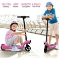 thumbnail image 4 of iRerts Kids Electric Scooter for 6-14 Year Old, Portable Kids Scooter for Boys Girls, 12V 45W Kids Electric Scooter with Front Big Light, Rear Brake, Colorful Deck Light, Pink, 4 of 9