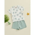 thumbnail image 5 of Aojekbee Little Boys Summer Shorts Sets Short Sleeve Tree Print Tops and Drawstring Shorts Sets, 5 of 10