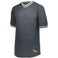 thumbnail image 2 of Holloway Sportswear 2XL Retro V-Neck Baseball Jersey Graphite/White 221021, 2 of 4