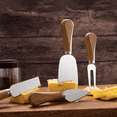 thumbnail image 4 of CUITING 4 Pieces Set Cheese Knives with Acacia Wood Handle, 4 of 5
