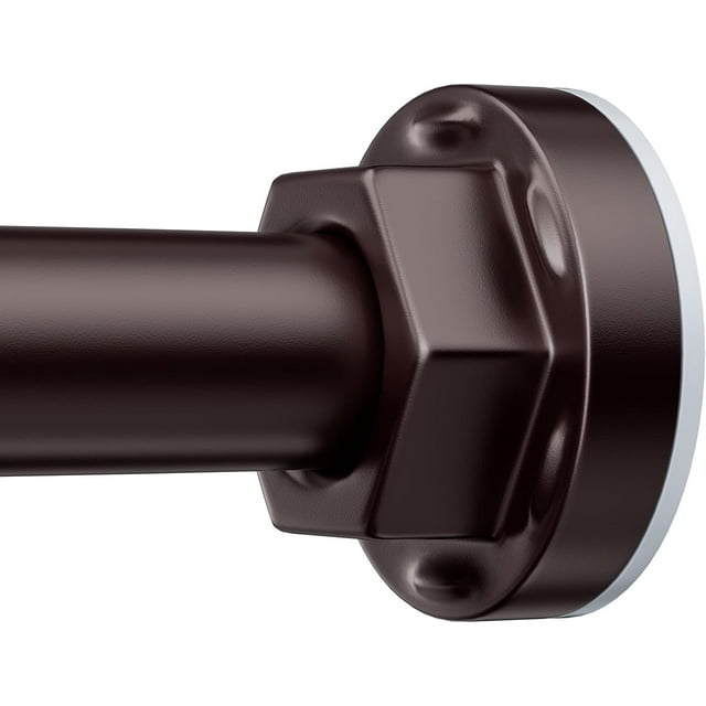 Tringle de Rideau de Douche 27-79 Pouces, Tringle de Douche à Tension Réglable Sans Perçage, Antidérapante, Tringle à Rideau à Tension à Ressort pour Fenêtres de Salle de Bain Cuisine Garde-Robe - Brun