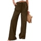 thumbnail image 1 of TaTaai Spring Summer Solid Color Women Casual Pants Cotton Linen Elastic Waist Straight Leg Breathable Lightweight Machine Washable No Fading Daily Wear Trousers Gift, 1 of 8