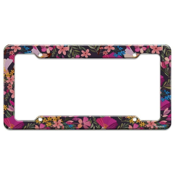 Haruna Floral Pattern License Plate Tag Frame