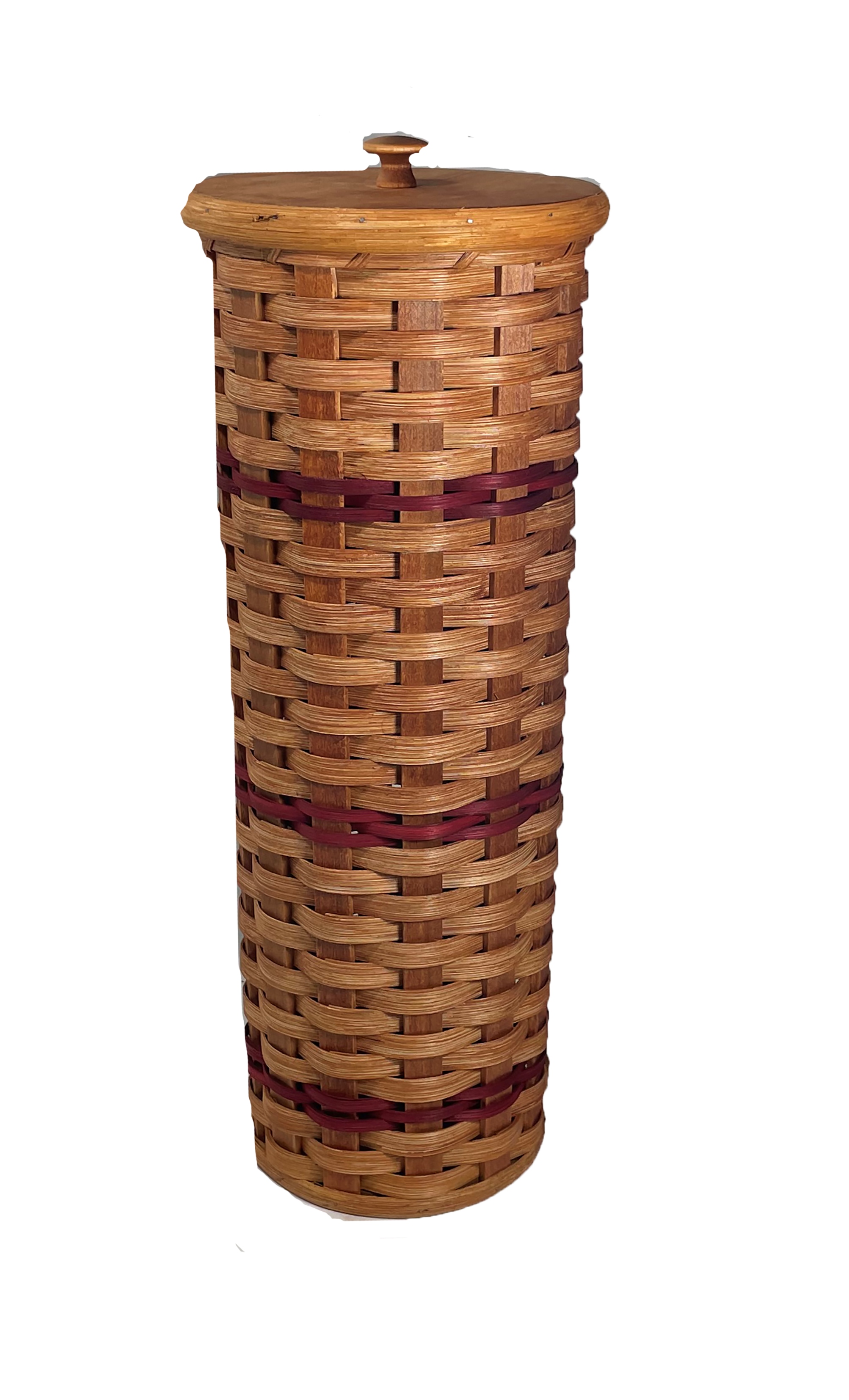 Amish Baskets and Beyond Oak Stain Free Standing 5 Roll Toilet Paper
