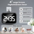 thumbnail image 2 of Temporizador digital de cocina recargable por USB, con visualización LCD grande y alarma fuerte ajustable, temporizador digital, temporizador de huevo, temporizadores de cocina para cocinar, 2 of 3
