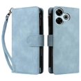 thumbnail image 1 of For Xiaomi Redmi 13 4G 5G Case Zipper Wallet Multiple Card Slots Leather Phone Cover - Green, 1 of 5