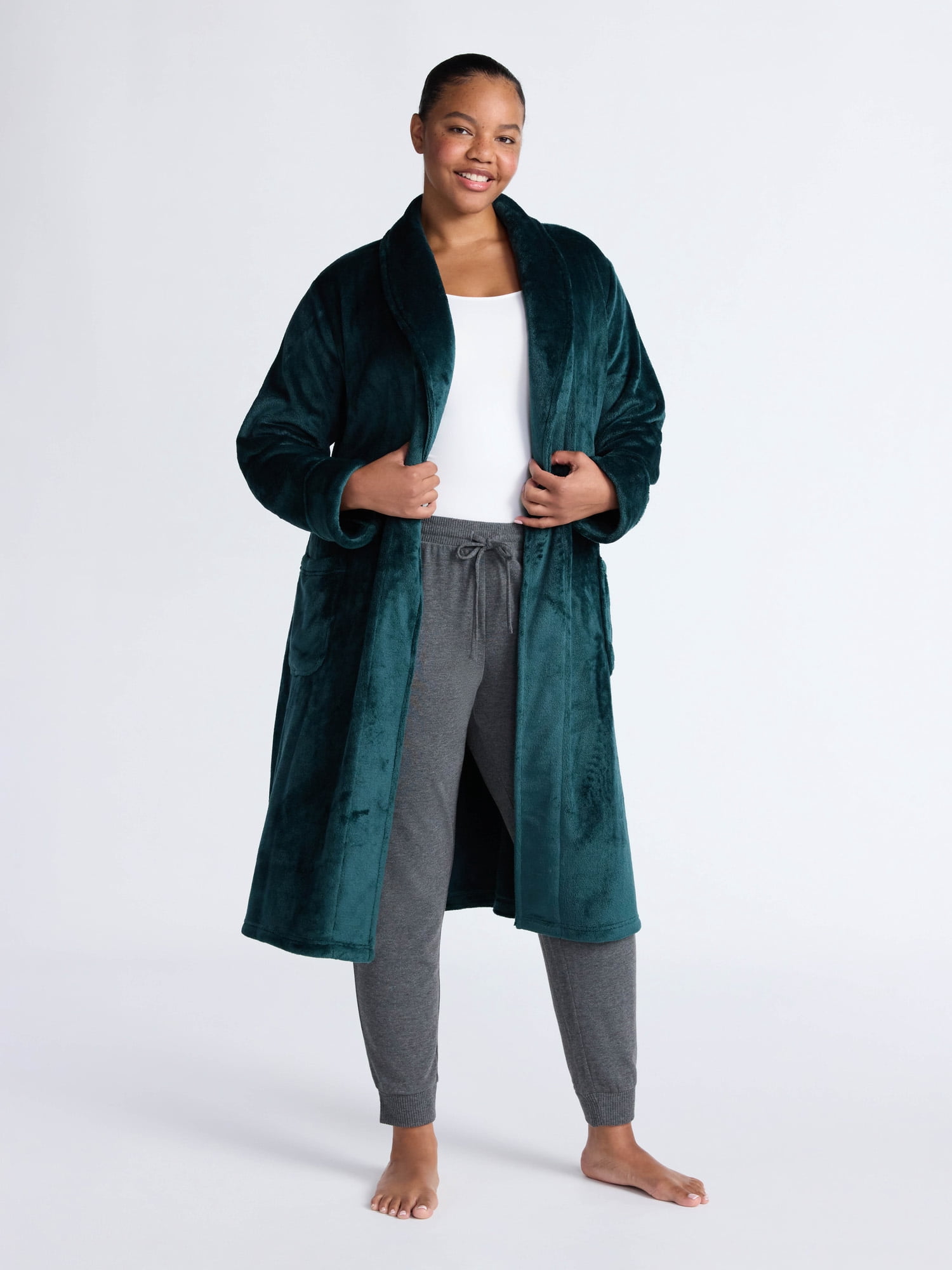 Joyspun Women's Plush Robe, Sizes S-3X
