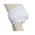 thumbnail image 2 of Baby Girls White Elastic Bloomer Diaper Cover with Embroidered Eyelet Edging, 2 of 4