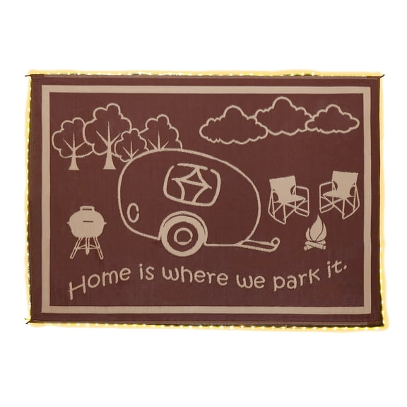 ILLUMINATED PATIO MAT FOR RV/HOME 8FT X 18FT BROWN