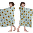 thumbnail image 4 of Sunflower and Daisy Blue Pattern Hooded Bath Towel Wrap for Teens Ages 3 To 12, Soft Lightweight Quick Dry Microfiber Bath Beach Pool, 60"x35", 4 of 6