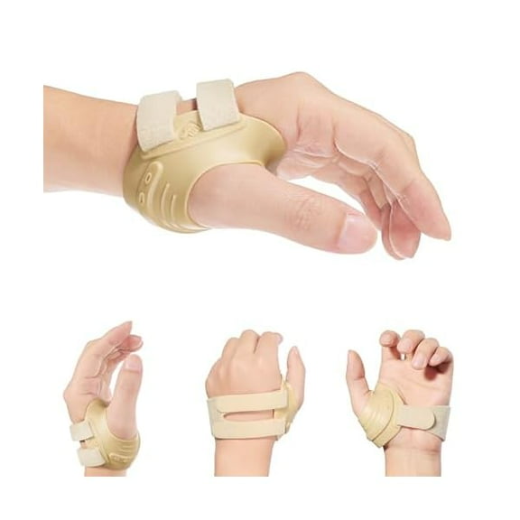 CMC Thumb Brace - Comfortable Thumb Splint for CMC Joint Pain, Osteoarthritis, Tendonitis, Arthritis, CMC Joint Thumb Arthritis Brace for Women & Men (Left Hand, Medium, Beige)